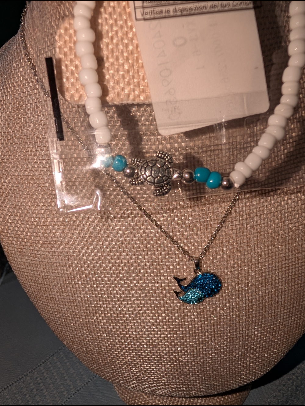 Sea Set - Beaded Turtle Bracelet & Whale Pendant Necklace